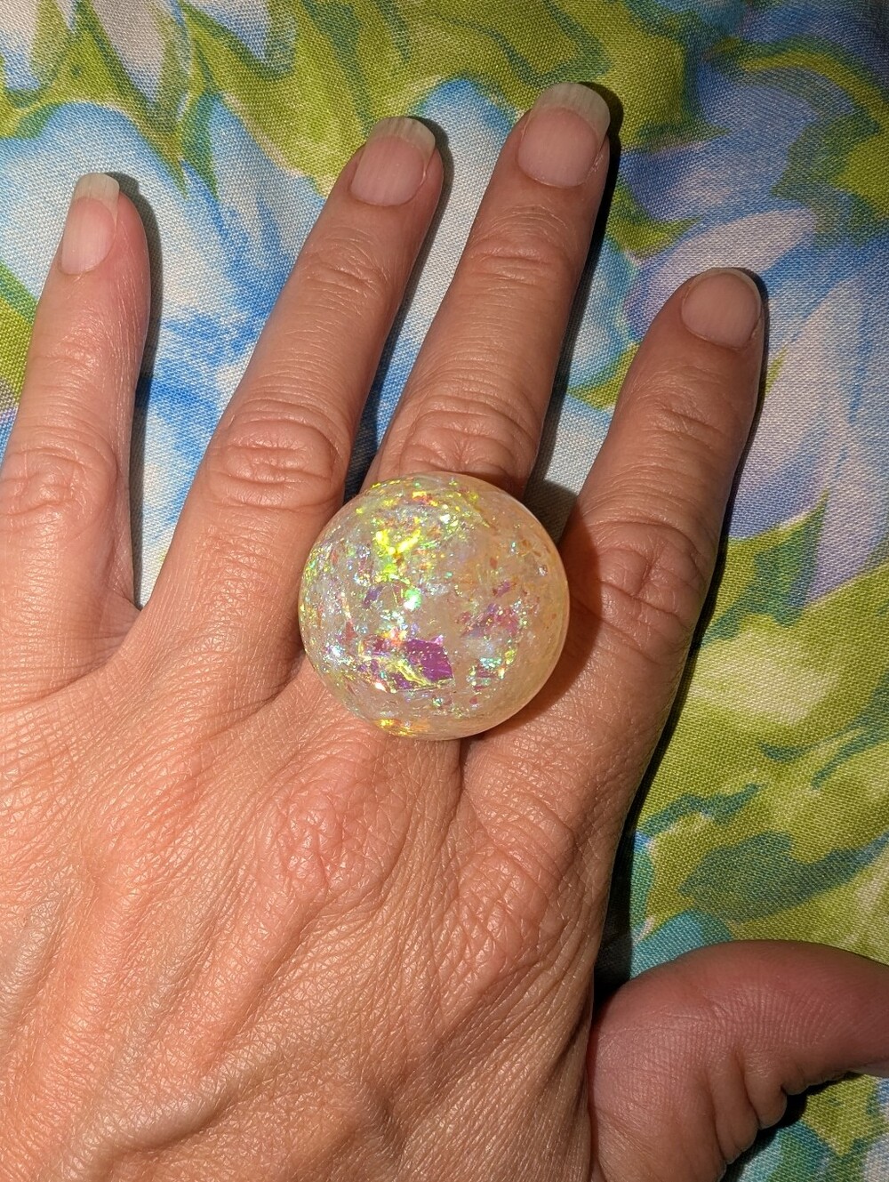 EVC IRIDESCENT LUCITE RING - Picture 3 of 11